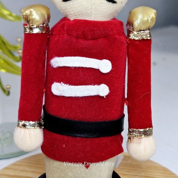 Vtg Christmas Ornaments Dolls Stuffed Pillows Set Of 2 Angel Nutcracker Soldier - Picture 10 of 15